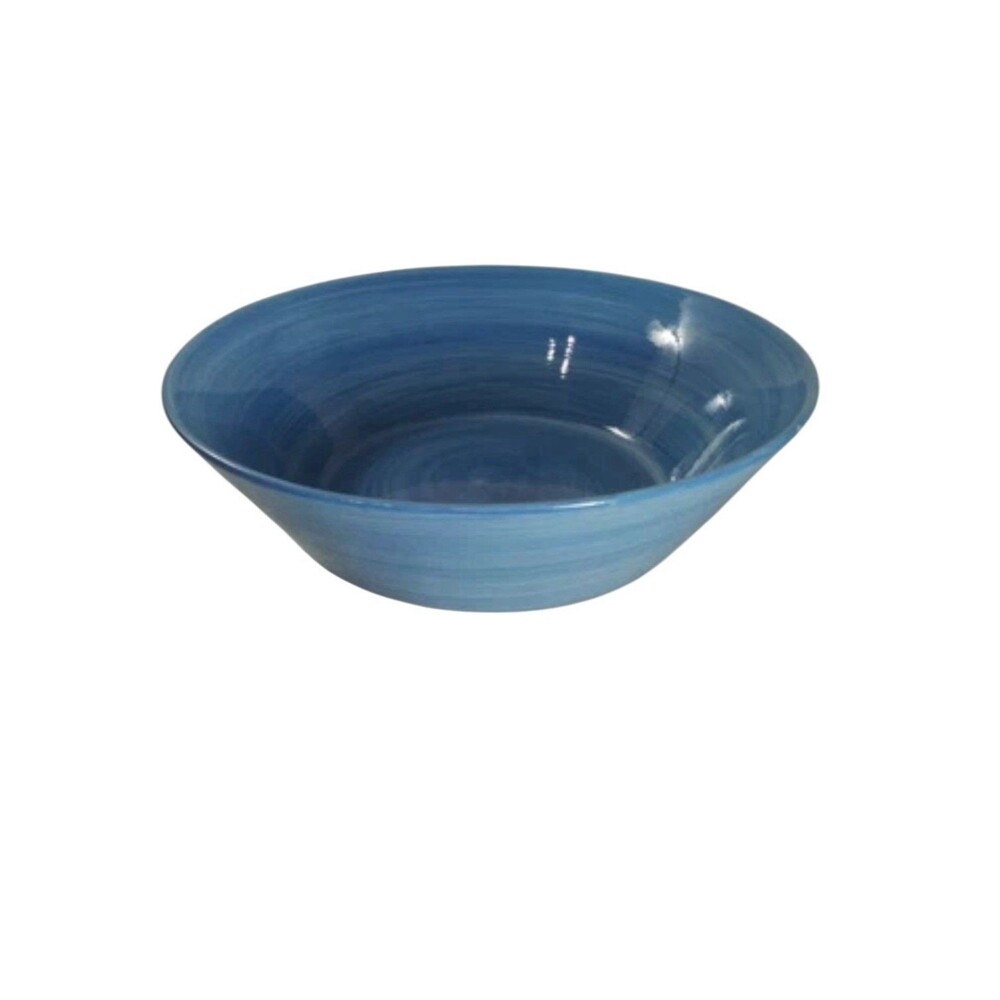 Gibson Everyday Blue Swirl Hand Painted Serving Bowl 8 7/8" Diameter - Picture 9 of 9